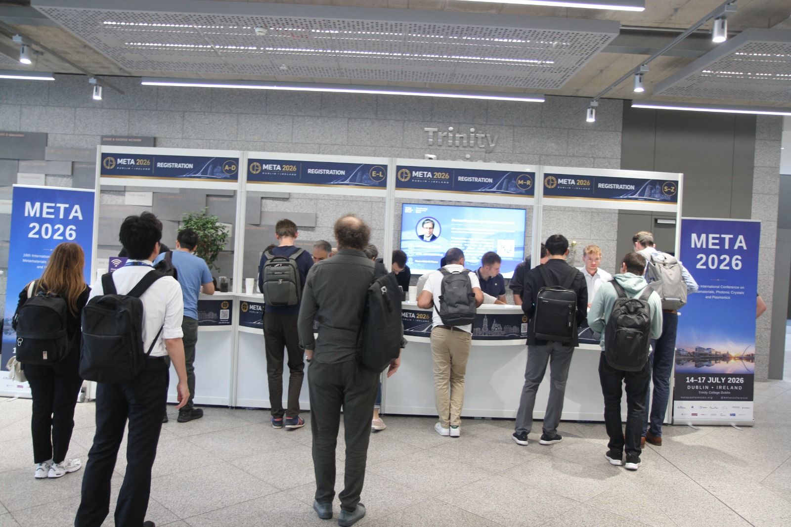 META 2026 registration desks at Trinity Business School
